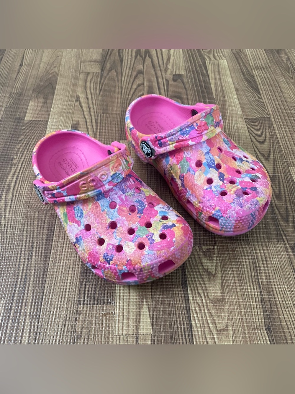 Crocs Kids' Pink Multi Color Classic Clog 8 - Picture 2 of 4